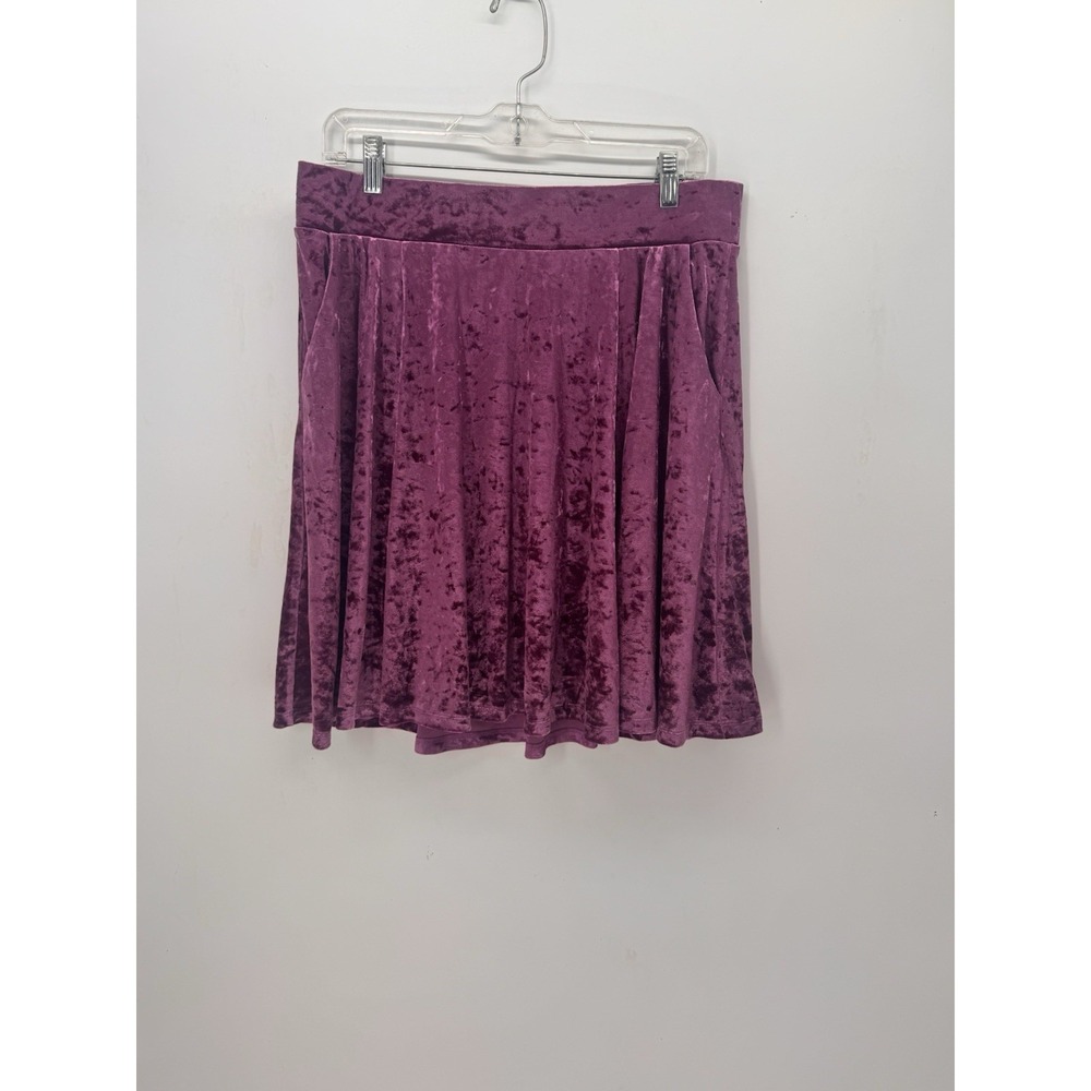 TORRID Size 1XL Women's Wine Purple Velvet  Skirt Elastic Waist/Party/Cruise
